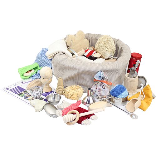Large Sensory Toy Treasure Basket for 10 Months Plus Sports Supports