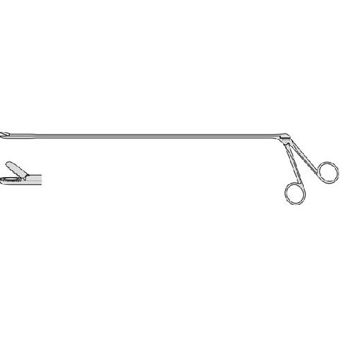 Chevalier Jackson Endoscope Forceps With Crocodile Action Serrated Jaw 400mm Effective Shaft Length