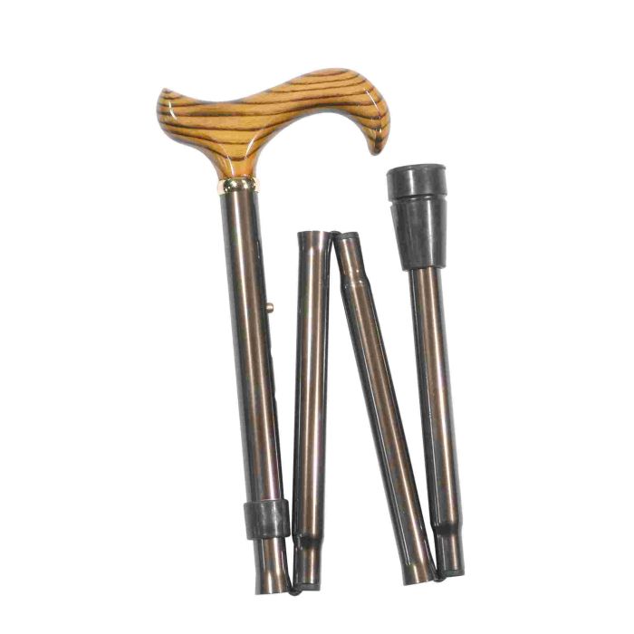 Adjustable Folding Ash Derby Handle Walking Stick