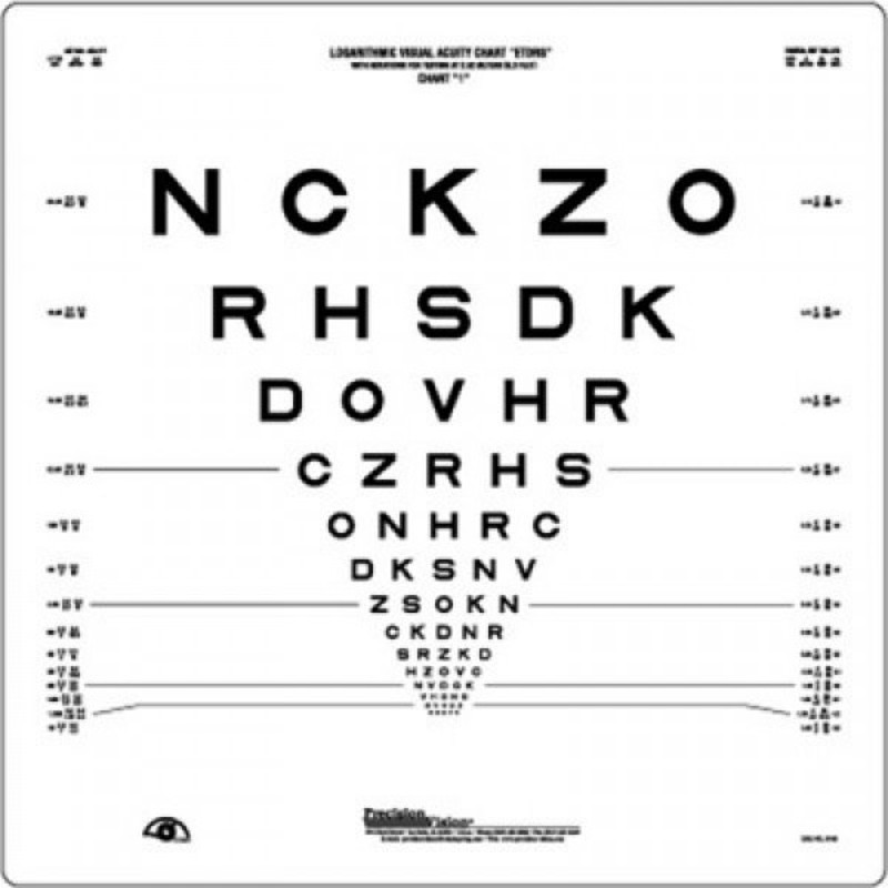Precision Vision 2.5-Metre ETDRS LogMAR Eye-Test (Chart 1 Original)