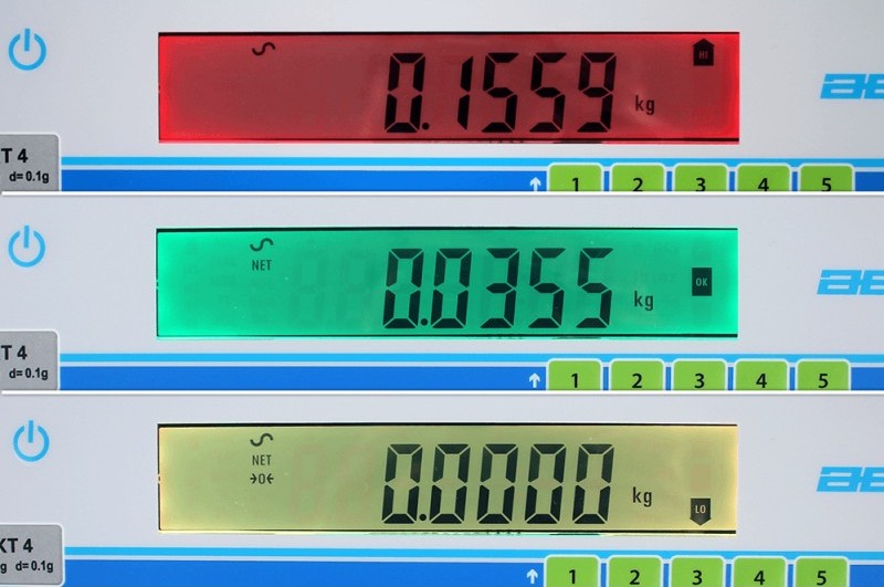 The Three Lights Indicate Different Weights on Cruiser CKT Bench Checkweighing Scale