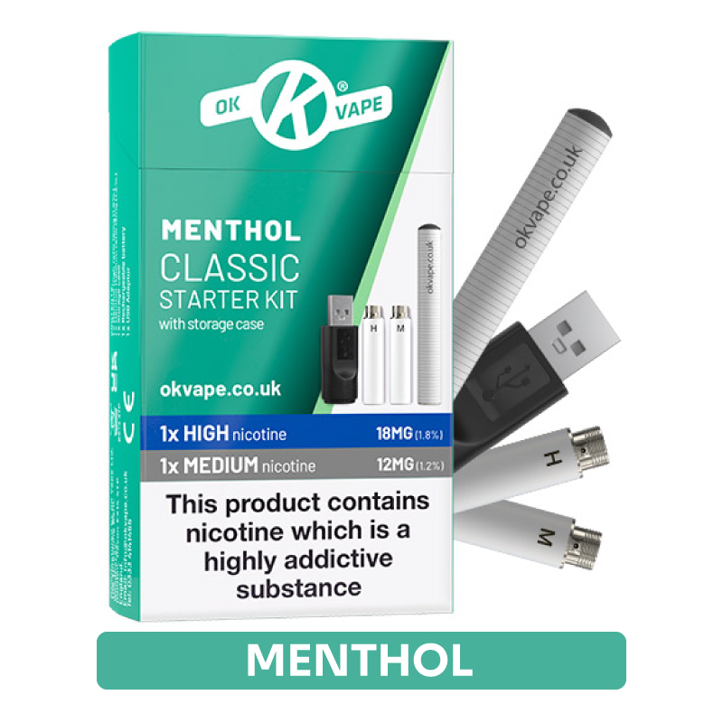 OK Vape Rechargeable Menthol E-Cigarette Starter Kit