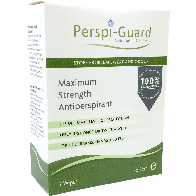 Perspi Guard Maximum Strength Antiperspirant Wipes Pack of 7