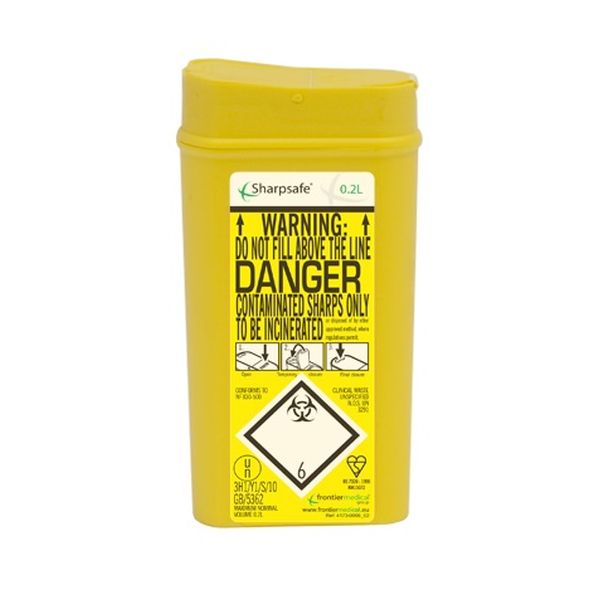 Sharpsafe 0.2 Litre Syringe Disposal Units (Pack of 100) Sports