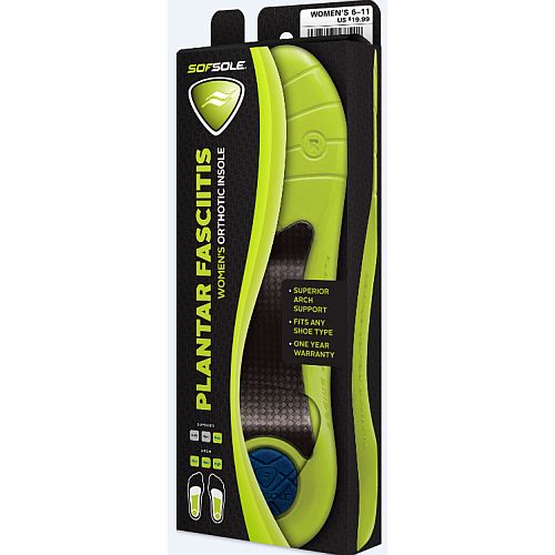 Sof Sole Plantar Fasciitis Orthotic Insoles for Women Sports