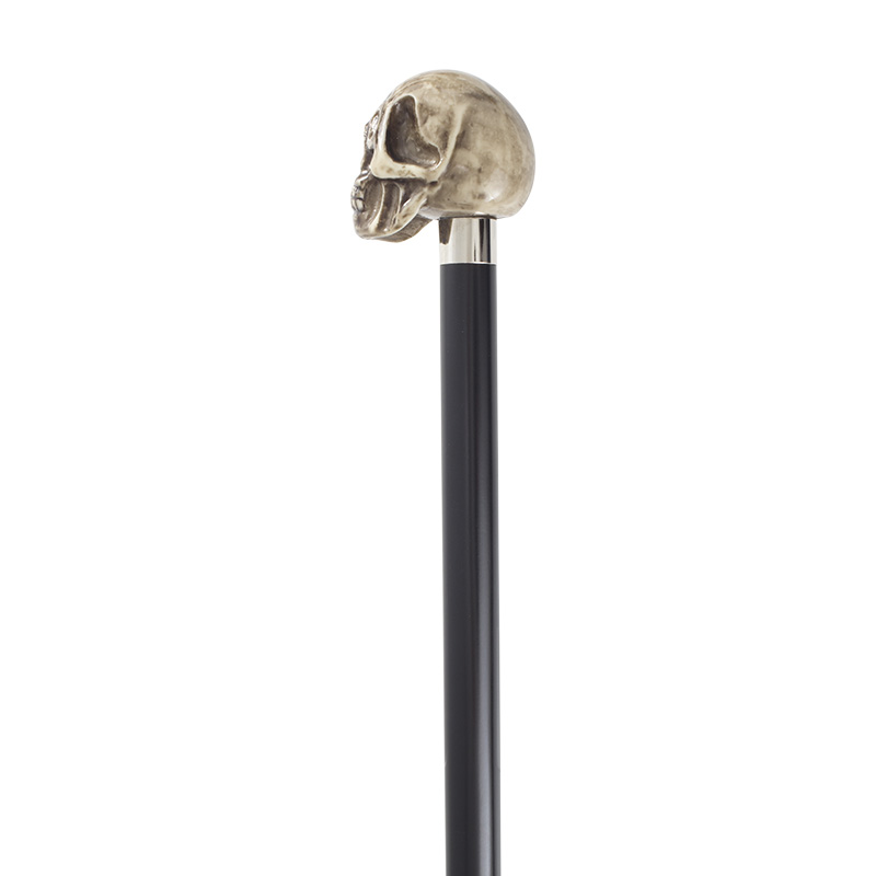 Antique Finish Skull Walking Cane with Swarovski Elements Eyes