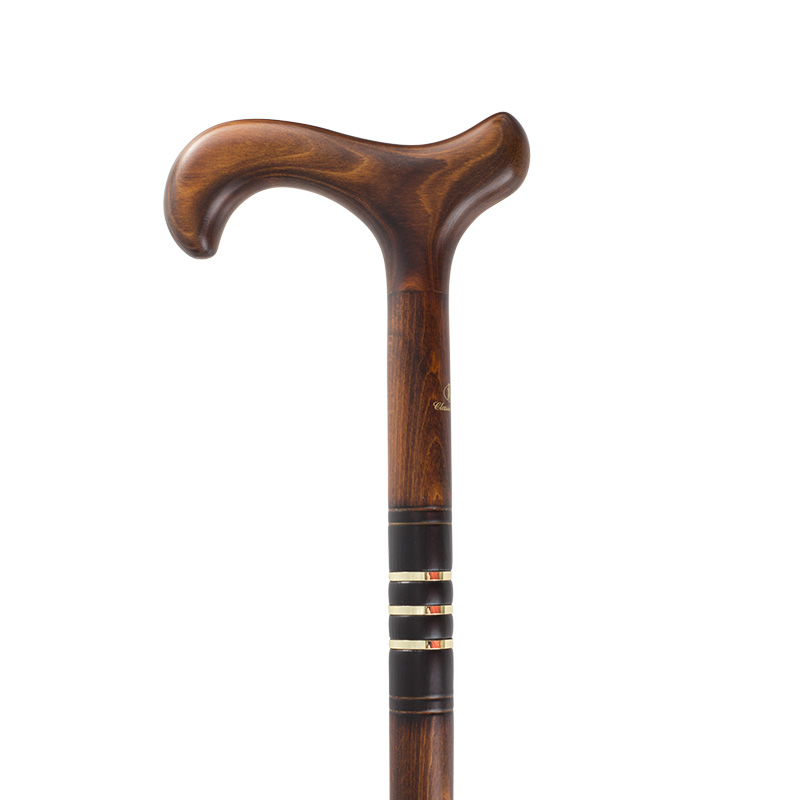 Beech Derby Walking Stick with Cherry Stain Sports Supports