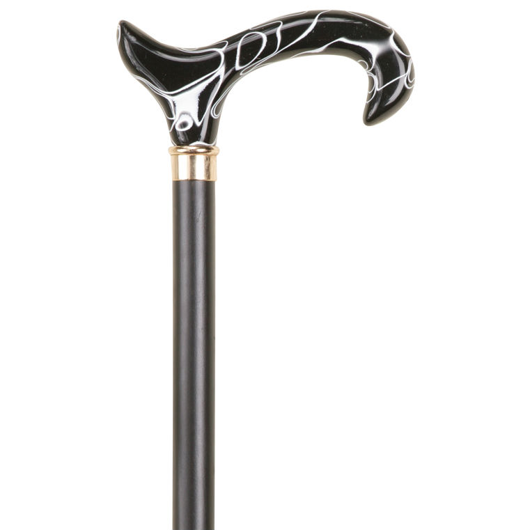 Black and White Derby Handle Dress Cane Sports Supports Mobility