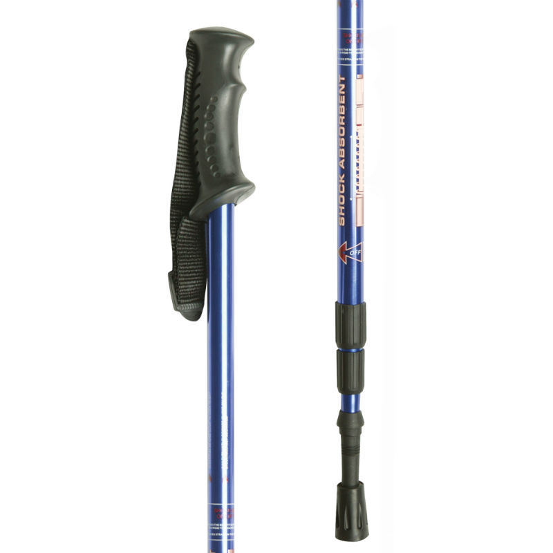 Blue HeightAdjustable Hiking Pole with Contoured Handle Sports