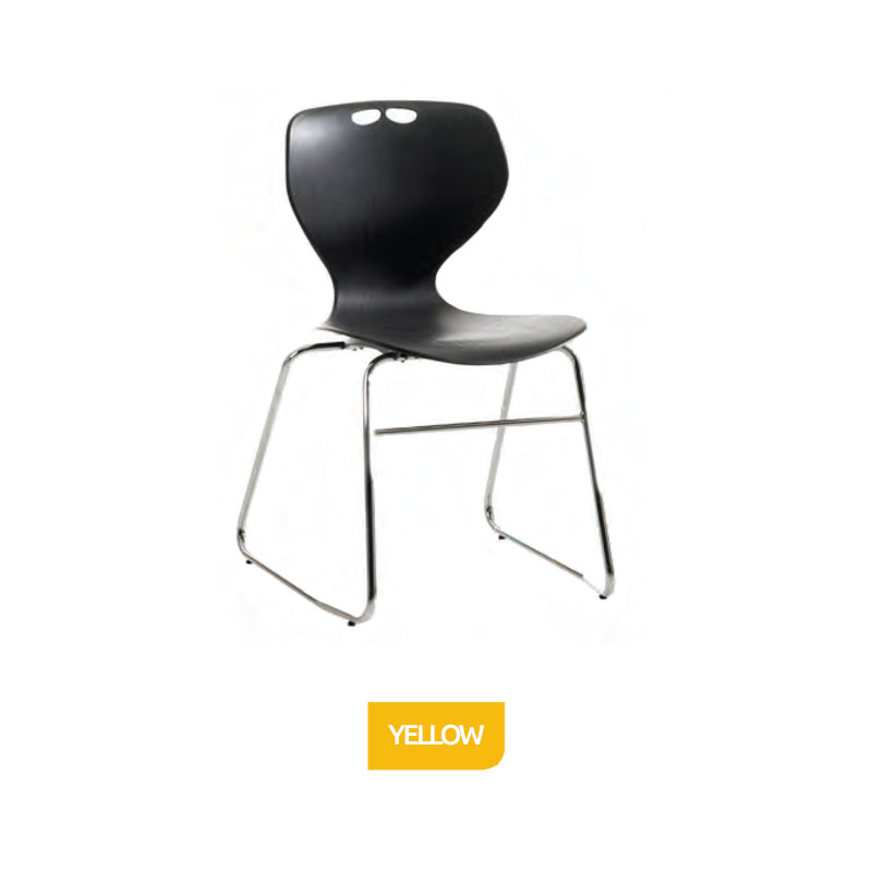 Bristol Maid Mata Chair Yellow Sled Base Waiting Room Seating Sports