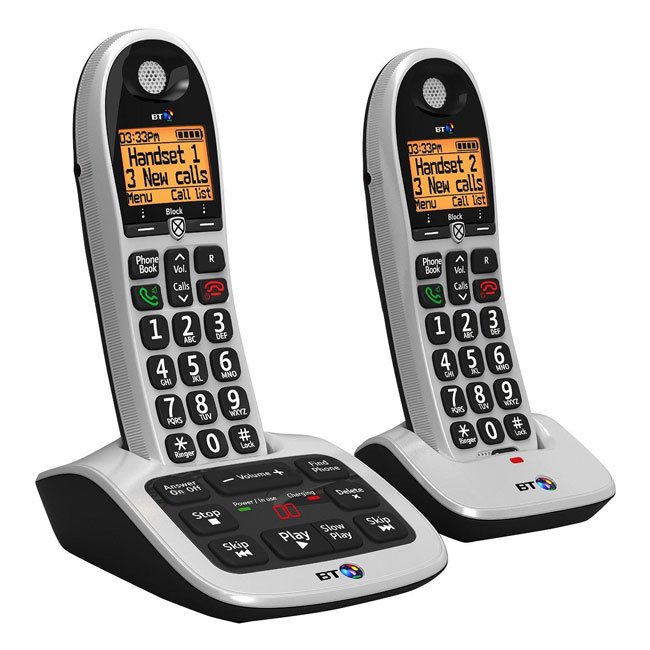 BT BT4600 Big Button Twin Cordless Telephone with Answer Machine