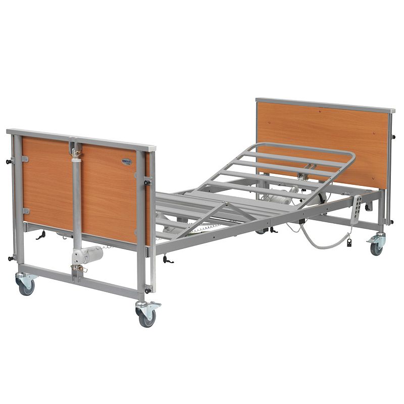 Casa Nuova 4 Low Beech Profiling Bed with Steel Tube Base Sports