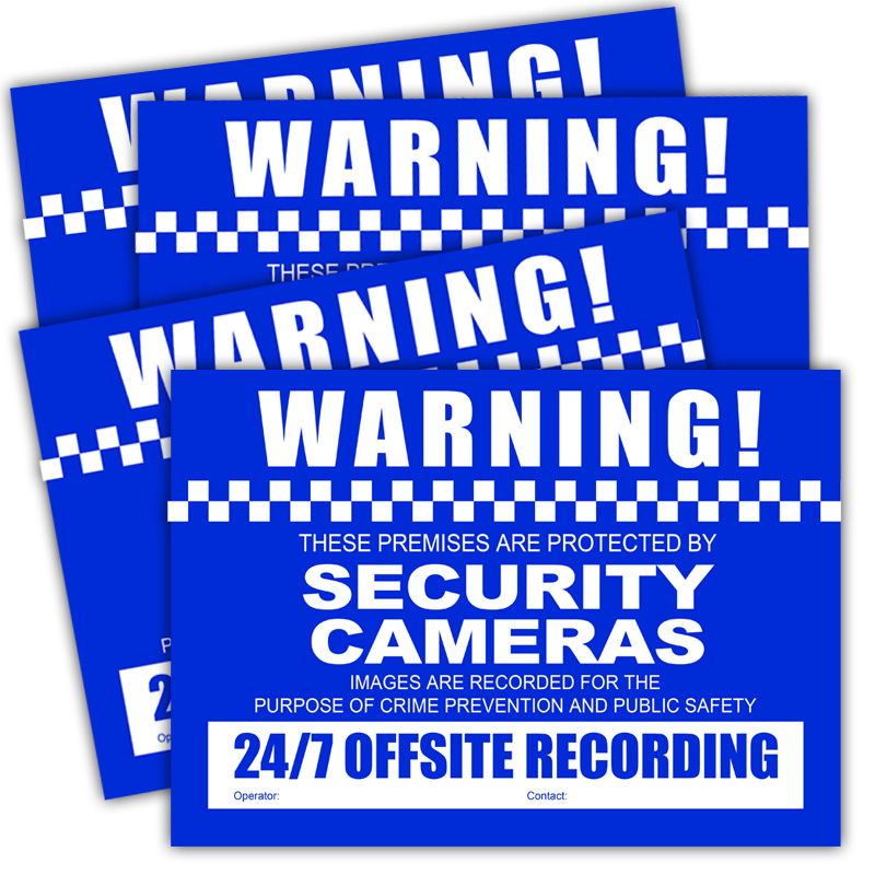 Watchguard CCTV Security Camera Warning Stickers Pack of 4 Sports Supports Mobility