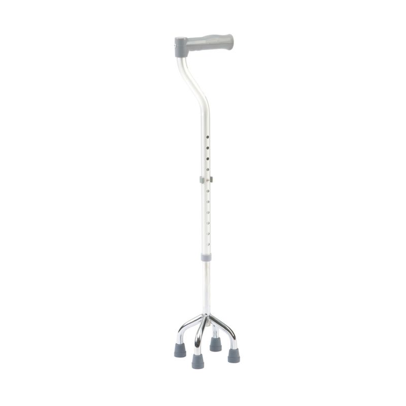Drive Medical Chrome Adjustable Quad Walking Cane Sports Supports
