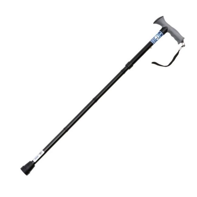 Drive Medical Black Folding Walking Stick with Gel Grip Handle Sports Supports Mobility