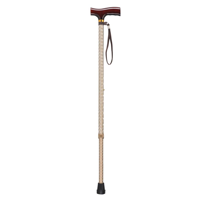 Drive Medical Bronze Wave THandled Walking Cane with Strap Sports