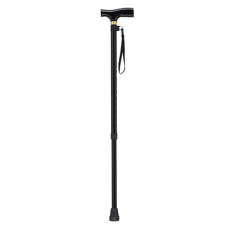 Drive Medical Black THandled Walking Cane with Strap Sports