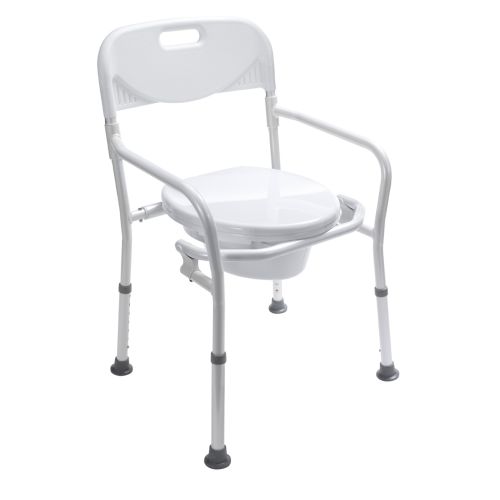 Foldable Toilet Frame with Back Rest Sports Supports Mobility