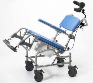 Shower Commode Chair in Reclined Position