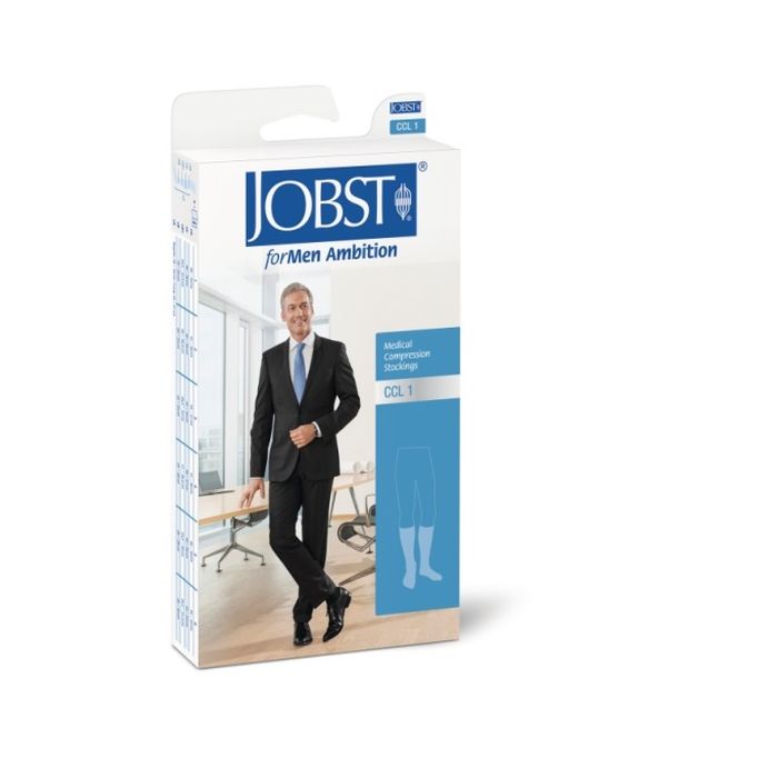 JOBST For Men Ambition Compression Class 1 Navy Below Knee Closed Toe Medical Compression Stockings