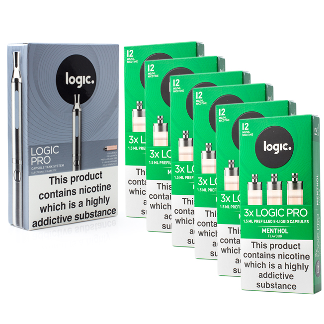 Logic Pro ECigarette Menthol 12mg Combination Pack Sports Supports