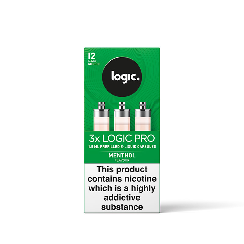 Logic Pro ECigarette Refill Capsules Menthol 12mg Sports Supports
