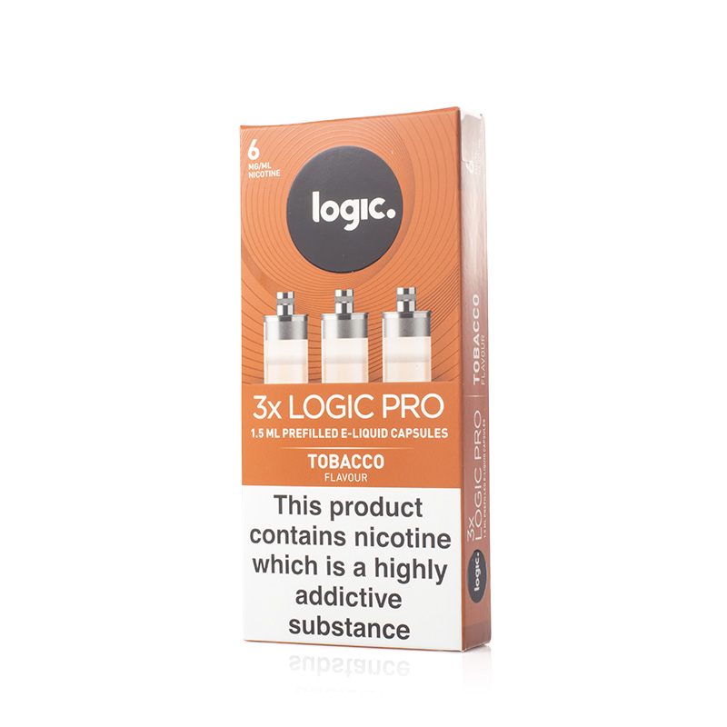 Logic Pro ECigarette Refill Capsules Tobacco 6mg Sports Supports