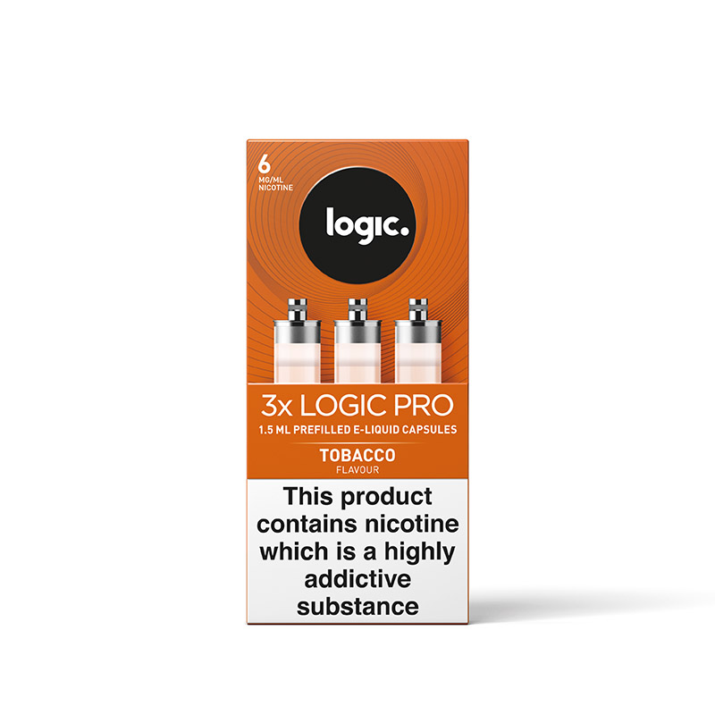 Logic Pro ECigarette Refill Capsules Tobacco 6mg Sports Supports