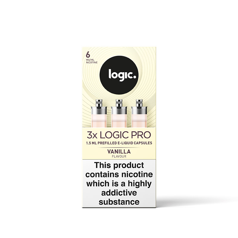 Logic Pro ECigarette Refill Capsules Vanilla 6mg Sports Supports