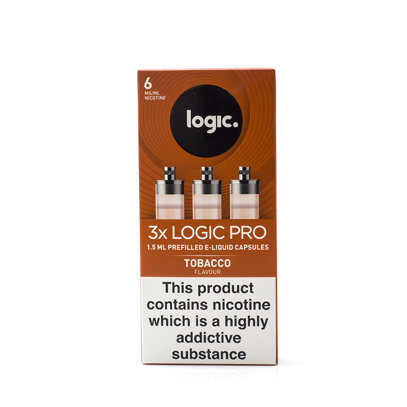 Logic Pro ECigarette Refill Capsules Tobacco 6mg Sports Supports