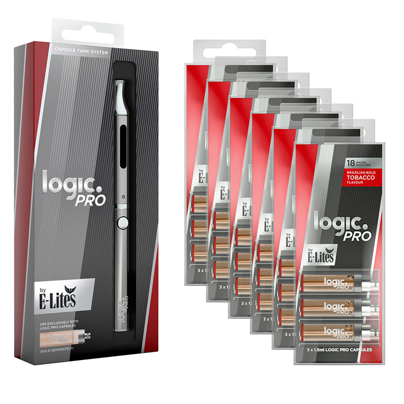 ELites Logic Pro ECigarette Tobacco 18mg Combination Pack Sports