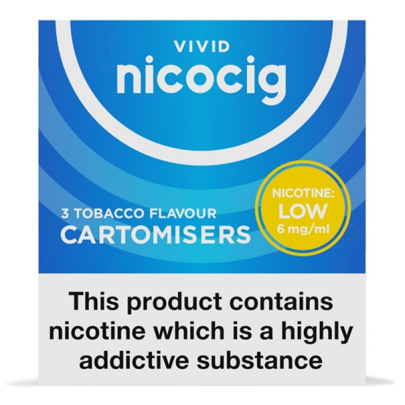Vivid Nicocig Refill Cartridges Low Strength Tobacco Cartomisers