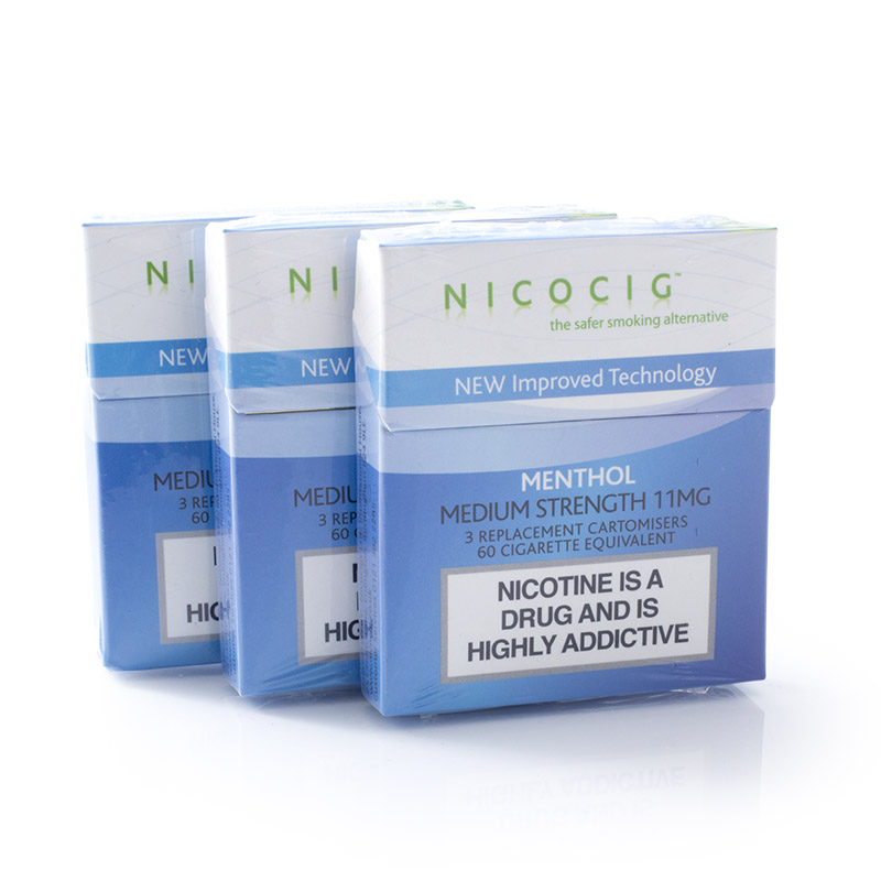 Nicocig Electronic Cigarette Menthol Refill Cartridges Saver Pack 10