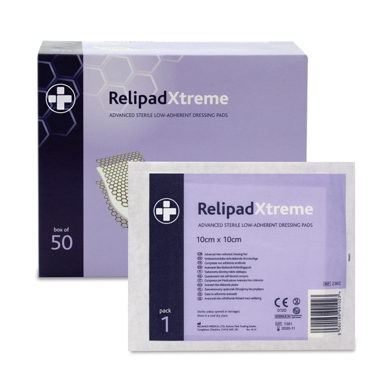 Relipad Advanced Sterile LowAdherent Dressing Pads (Pack of 50