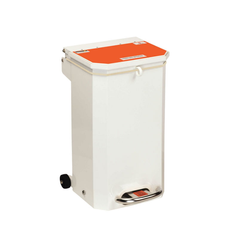Sunflower Medical 20 Litre Clinical Hospital Waste Bin with Orange Lid