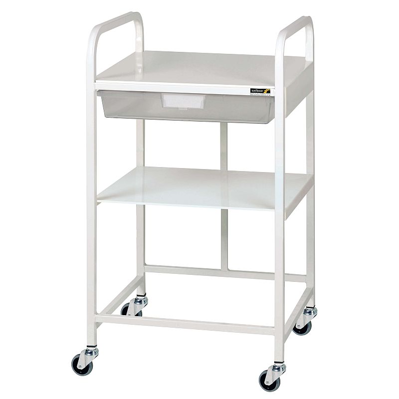 Sunflower Medical Vista 10 Economy Trolley with One Clear Tray and One Shelf