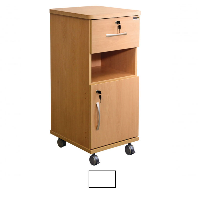 Sunflower Medical White MFC Bedside with Lockable Drawer and