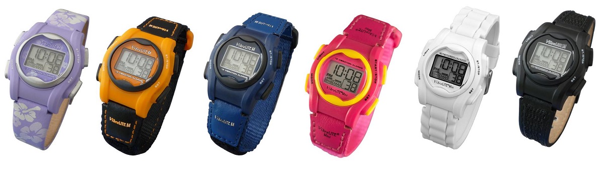 Vibralite Mini Vibrating Watch is available in six colours
