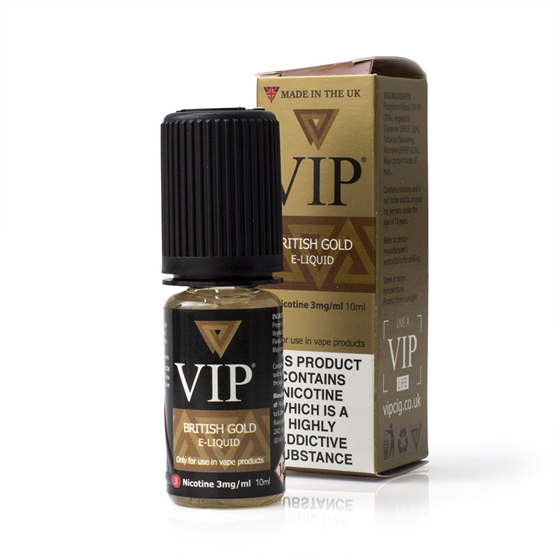 VIP Electronic Cigarette British Gold Tobacco ELiquid Sports Supports Mobility