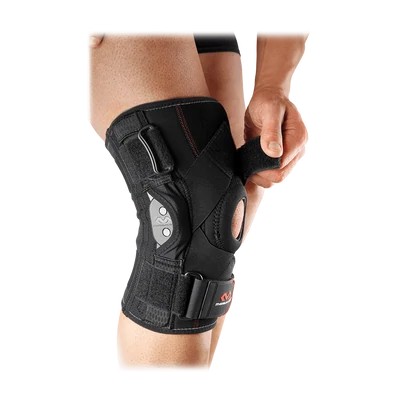 McDavid Neoprene Knee Support Brace with Polycentric Lateral Hinges and Cross Straps
