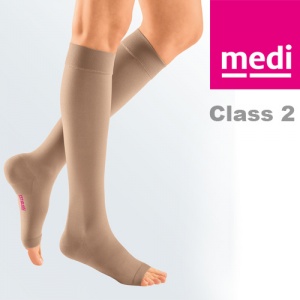 Medi Mediven Plus Class 2 Beige Below Knee Compression Stockings with Open Toe