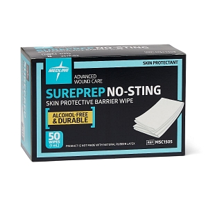 Medline Sureprep Liquid Skin Protectant Wipes (Box of 50 Wipes)