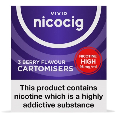 Vivid Nicocig Refill Cartridges High Strength Berry Cartomisers