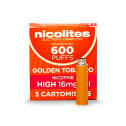 Nicolites Refill Cartridges High Strength Golden Tobacco Cartomisers