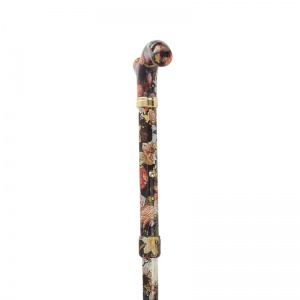 Petite Adjustable Folding National Gallery Bosschaert Derby Handle Walking Cane