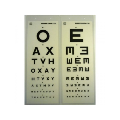 Sussex Vision OAX/E Type Laminated Eye-Test Chart (3-Metre Acuity Testing)