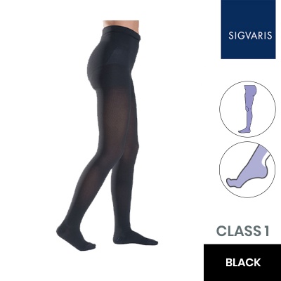 Sigvaris Essential Thermoregulating Unisex Class 1 Black Compression Tights