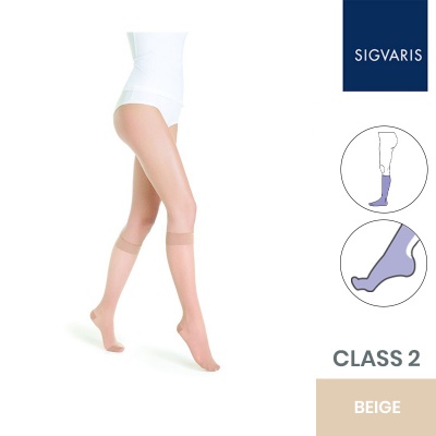 Sigvaris Style Transparent Class 2 Knee High Beige One (110) Compression Stockings