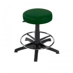 Sunflower Medical Green Gas-Lift Stool with Foot Ring and Glides