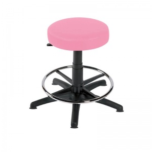 Sunflower Medical Salmon Gas-Lift Stool with Foot Ring and Glides